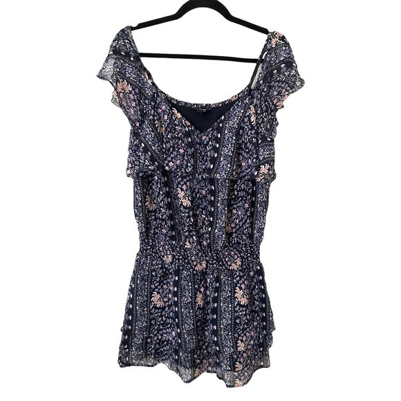 PAIGE Olympia Silk Floral Off Shoulder Mini Dress Sz Medium - Picture 4 of 5